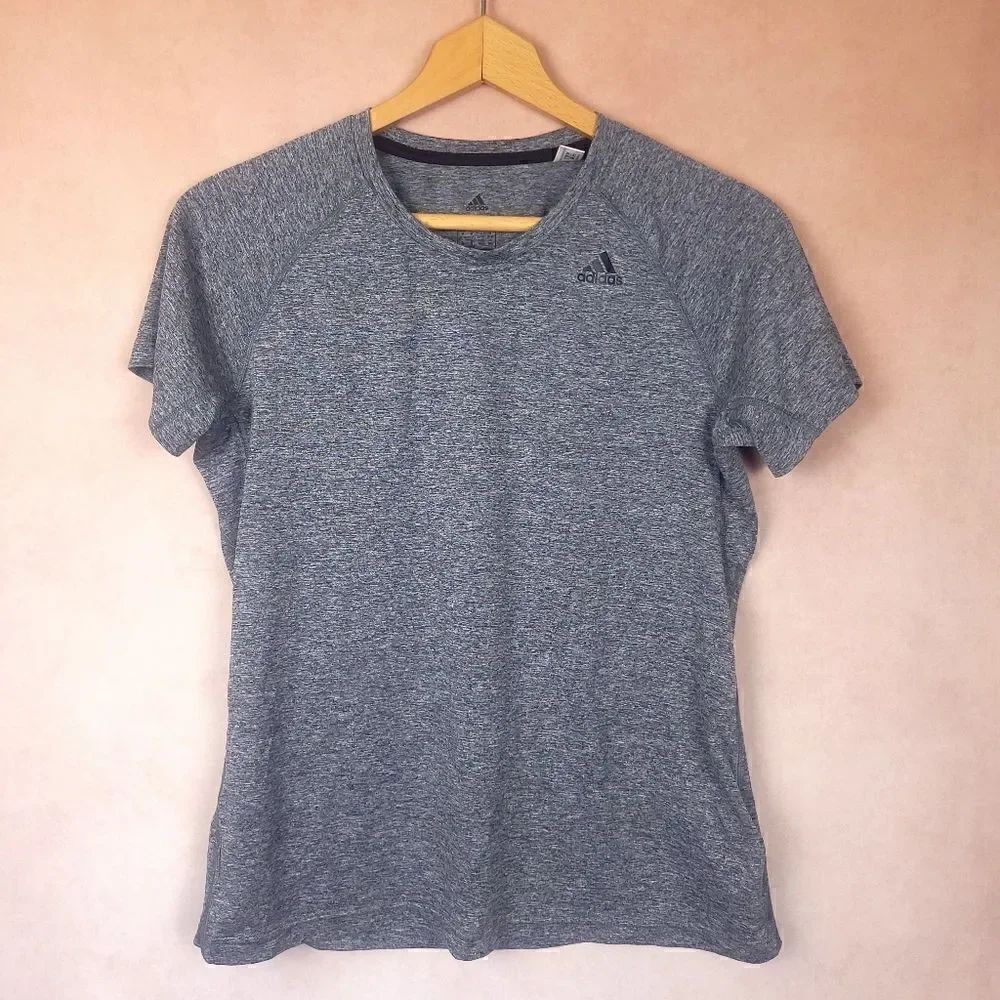 Adidas Climalite Gray Short Sleeve T-shirt Size Medium